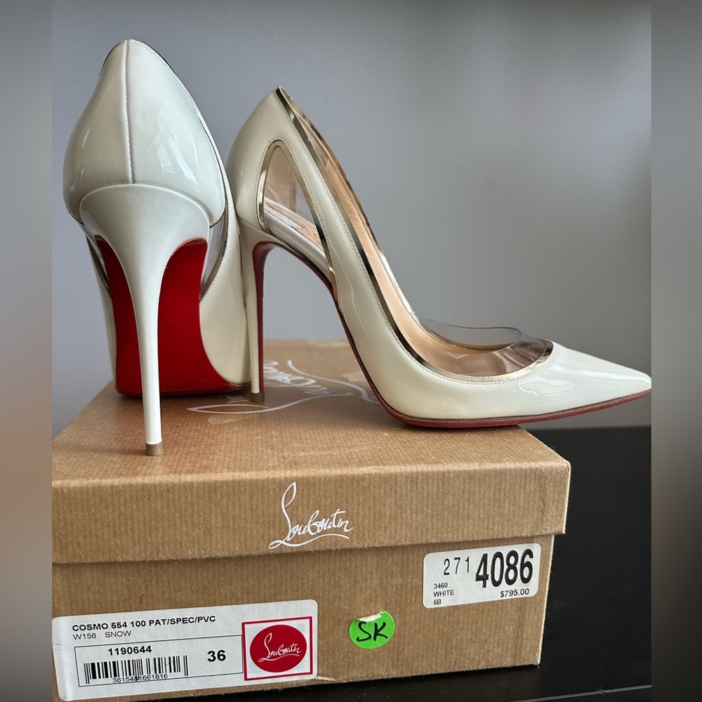 Christian Louboutin Cosmo 554 100 Patent Specchio US 6 Worn Once Protective Film